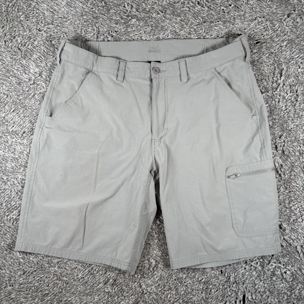 HUK Next Level Cargo Shorts Men’s Size XXL Gray Utility Fishing Summer Beach